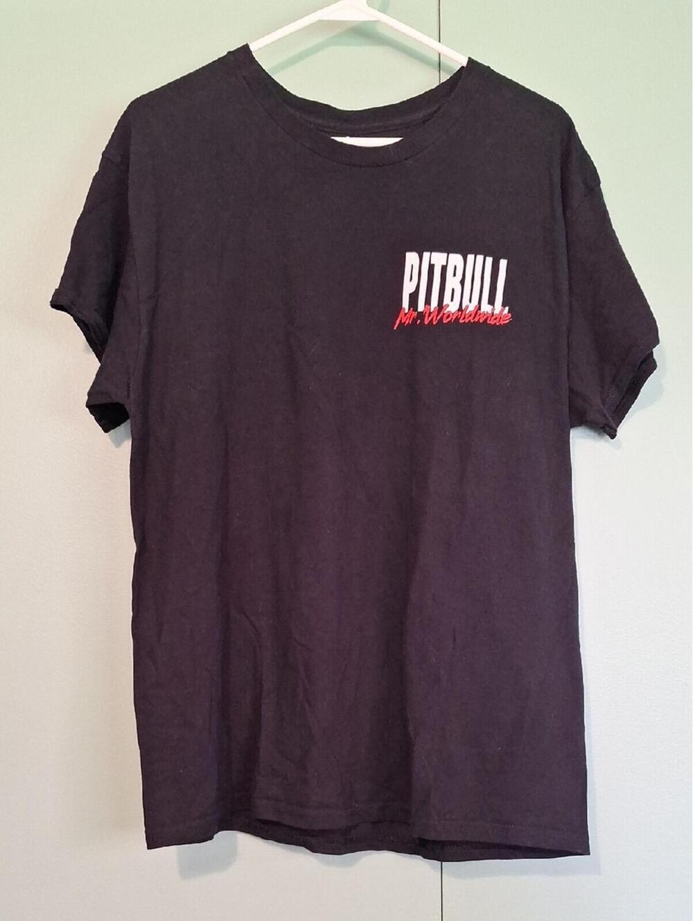 Timeless Black Pitbull Mr Worldwide Short Sleeve Shirt Size Large